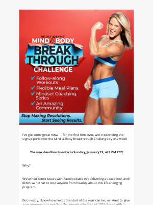 Nicole Wilkins - 🎉DEADLINE EXTENDED: The Mind & Body Breakthrough Challenge is still open!