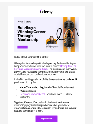 Udemy - [Free Webinar] Boost Your Career: Mentorship Lessons from McLaren Racing