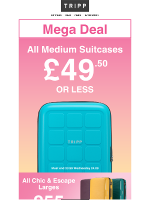 Hot Offer! All Medium Suitcases £49.50 Or Less