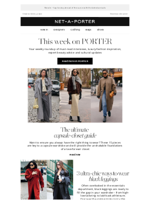 NET-A-PORTER - The ultimate capsule closet for 2025