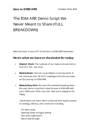 Groove - Zero to $10M ARR: The $5M ARR Demo Script We Never Meant to Share (FULL BREAKDOWN)