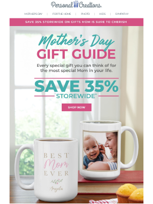 Personal Creations - Save 35% on Gifts to Spoil Mom.