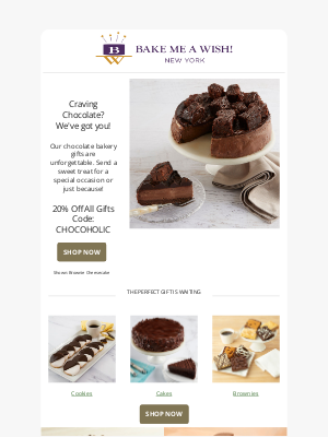Bake Me A Wish! - A Chocolate Cheesecake Dream - Order Yours!