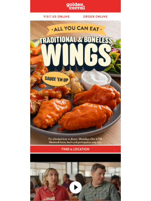 Golden Corral - Wing Drop Alert 🚨
