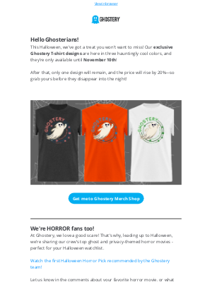 Ghostery(United Kingdom) - Halloween Special: New Ghostery Tees