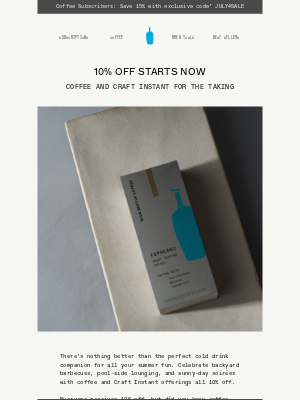 Blue Bottle Coffee - 10% Off: 4th of July Sale Starts Now