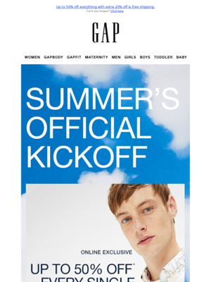 Memorial day email campaign by GAP