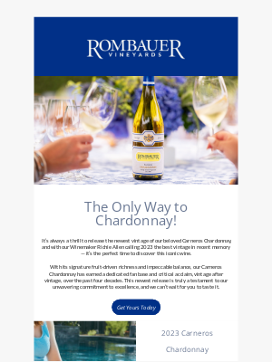 Rombauer Vineyards - Discover 2023 Rombauer Carneros Chardonnay