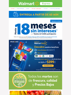 Walmart de Mexico y Centroamerica - Martes de frescura: $14.70 kg 🍌, 🍅 o 🍍