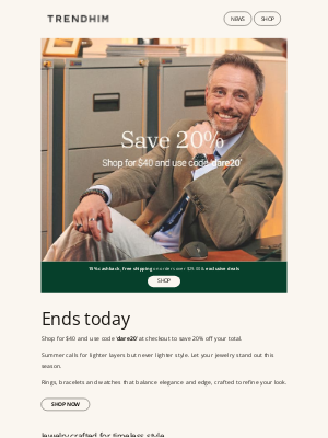 Trendhim - Last chance for 20% off