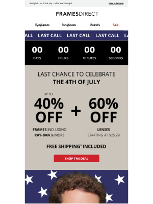 FramesDirect - Last day to get up to 40% off frames + 60% off lenses 🇺🇸