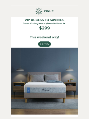 Zinus - ⏰ Hurry! Queen Size Mattress for $299 + free shipping