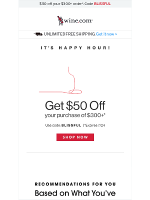 Wine - It's Time to Get Happy: Save $50 on Your Next Order