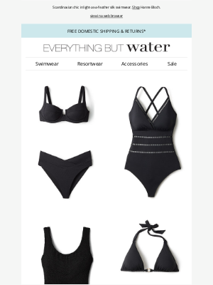 Everything But Water - Timeless, flattering, essential—shop the little black swimsuit