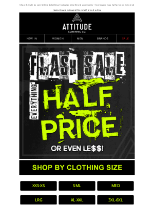 Attitude Clothing (United Kingdom) - HALF PRICE FLASH SALE!! ⚡⚡