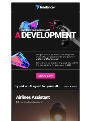 Freelancer - Imagine never having to pick up the phone again