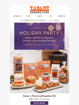 Zabar's - Order GIFTS for Brunch, Dinners and Holiday Parties!