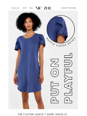 NIC+ZOE - A T-shirt dress with detail up its sleeve