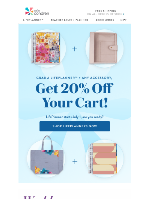 Erin Condren - Your Fresh Start Comes with 20% Off