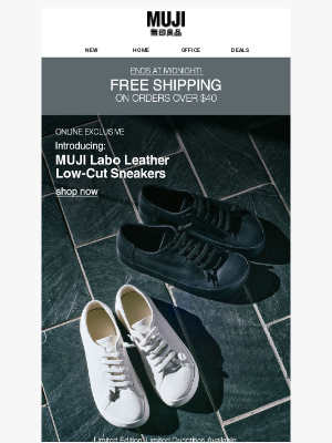 MUJI - FREE SHIPPING Over $40 Ends Tonight! ⏰