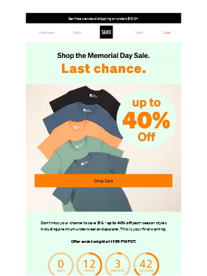 SAXX Underwear - Last chance to save: up to 40% off select styles 😱