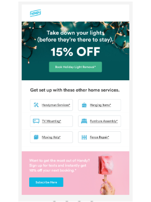 Handy - Get 15% OFF Holiday Light Removal Services