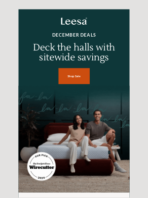 Leesa - Deck the halls with sitewide savings