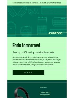 Bose - Winter sale ends tonight! Save up to $80!