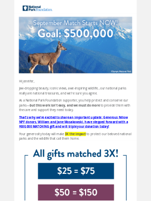 National Park Foundation - MATCH announcement