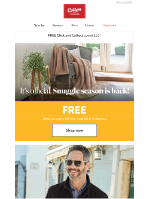 Cotton Traders (United Kingdom) - FREE Toasty Teddy Throw | 100s of NEW autumn styles 🍂