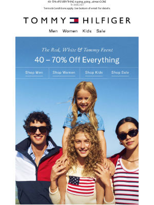 Tommy Hilfiger - The Red, White & Tommy Event ends SOON
