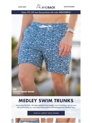 RHOBACK - Get Ready: New Medley Swim Trunks