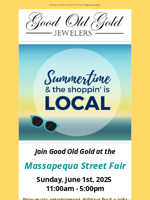 Good Old Gold - Join us this SUNDAY ☀️ at the Massapequa STREET FAIR