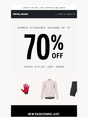 Pearl Izumi - Summer Deals Are Here: Save up to 70% off!