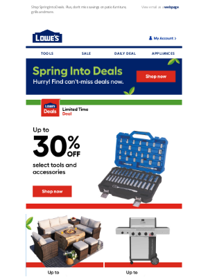 Lowe's - Up to 40% OFF! Save on spring outdoor projects.