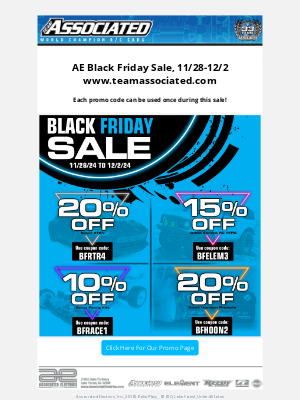 Team Associated - Early Black Friday Sale!