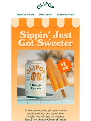 OLIPOP - Treat Yourself: $1 Off Orange Cream 🍊