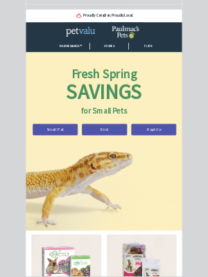 Pet Valu (Canada) - SMALL PET SPRING SAVINGS like 25% OFF carefresh Small Animal Colour Bedding, 15% OFF Living World Green Hay Cakes & Bales, and more...
