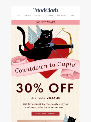 ModCloth - FLASH SALE 👀❤️ 30% OFF V-Day Styles!!!