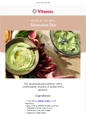 Vitamix - Recipes of the Week: Two Delicious Whole-Food Dips