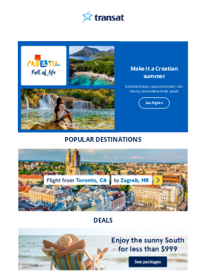 Transat (Canada) - Take off on a Croatian summer adventure