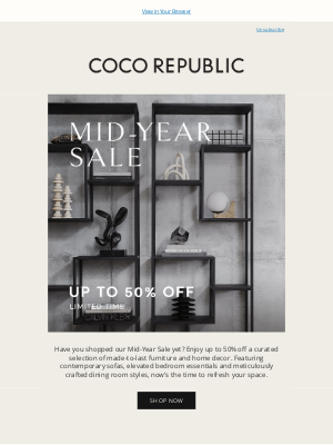 Our Mid-Year Sale Won't Last Forever
