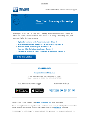 Mouser Electronics - What's new with Tech Tuesdays?