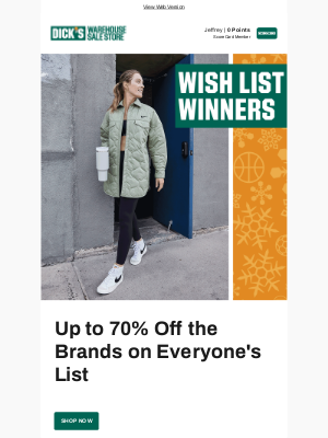 DICK'S Sporting Goods - Up to 70% OFF wish list-winning brands 💯