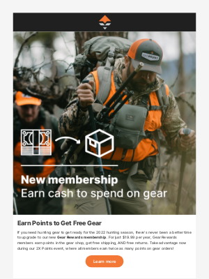 goHUNT - Earn 2X Points With Our New Gear Rewards Membership!