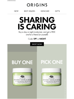 Origins - BOGO On Our Fave Day Or Night Creams