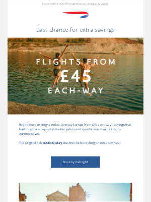 British Airways (United Kingdom) - Hurry – Flash Sale ends midnight tonight