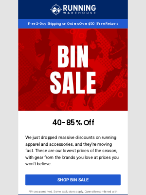 Running Warehouse - Apparel & Accessories Starting at Just $5!
