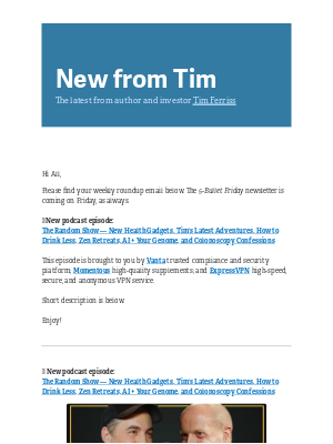 Tim Ferriss - New from Tim — 