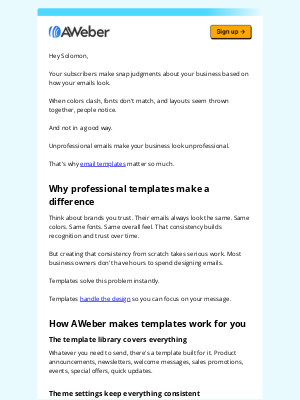 AWeber - Emails looking amateur? (here's how to fix that)